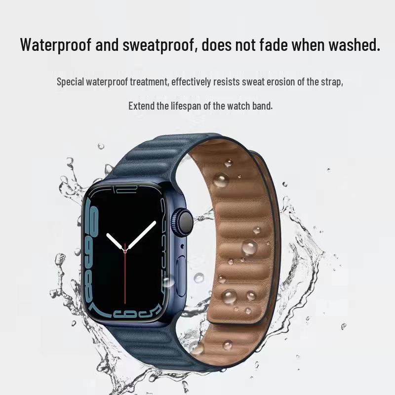 Двухцветный магнитный кожаный ремешок для Apple Watch Series SE/765432