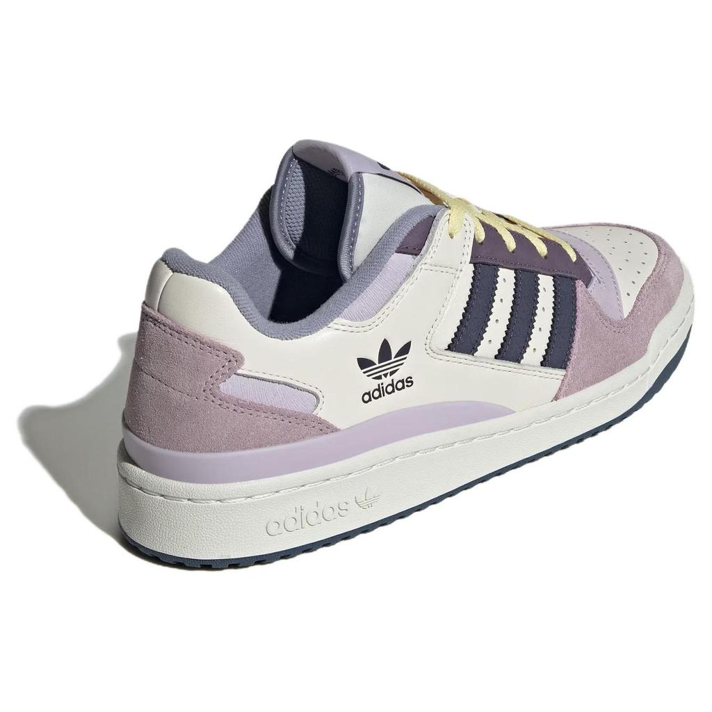 Adidas Originals Forum Low Cl Shoes Comfortable Versatile Shock Absorbing Durable Low Top Retro Basketball Shoes Women Sneakers White Purple ID6266
