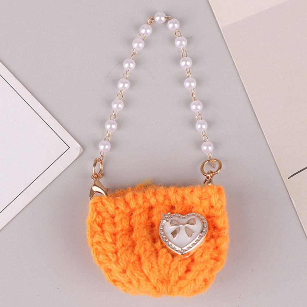 Miniature Doll Knitted Shoulder Bag Crochet Braid Mini Crossbody Doll Bag DIY Toy
