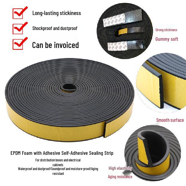 EPDM Self-Adhesive Foamed Rubber Sealing Strip for Distribution Box Cabinets