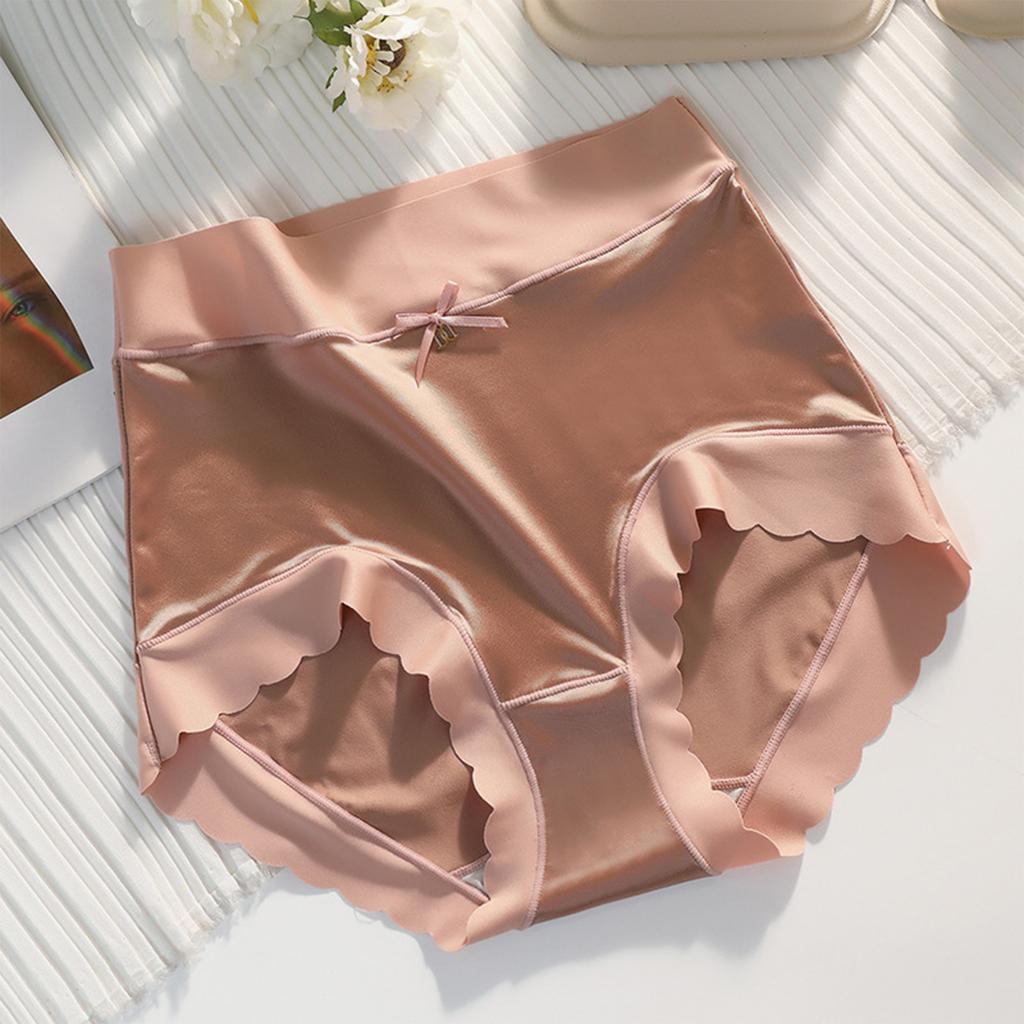 Women's Pearl French Retro Silk Underwear, Women's High Waisted Simulated Silk Ice Silk Quick Drying Underwear
