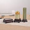 Red Wood Carving Handicraft Seal Decoration Base, Solid Wood Square Stone, Flower Pot, Tea Pot Base