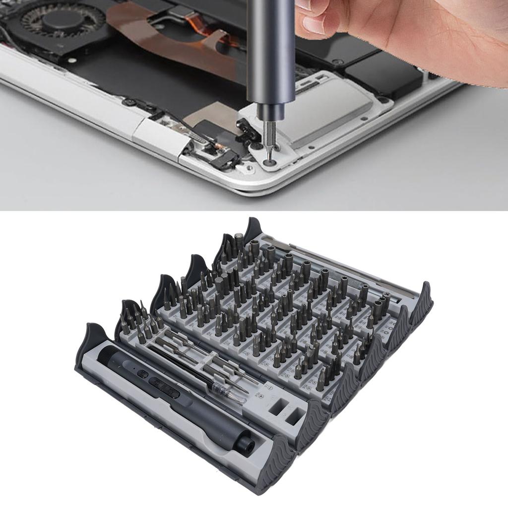 Набор электрических отверток 124 в 1 Беспроводная аккумуляторная отвертка Набор инструментов для ремонта с кейсом для хранения для электроники, телефона, камеры, ноутбука