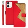 IDEWEI For Oppo A5x 4G Case Card Slots Splicing Color Leather Phone Cover with Wrist Strap