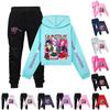 Детский худи и брюки, двухпредметный спортивный костюм, комплект свитшота с длинным рукавом и принтом