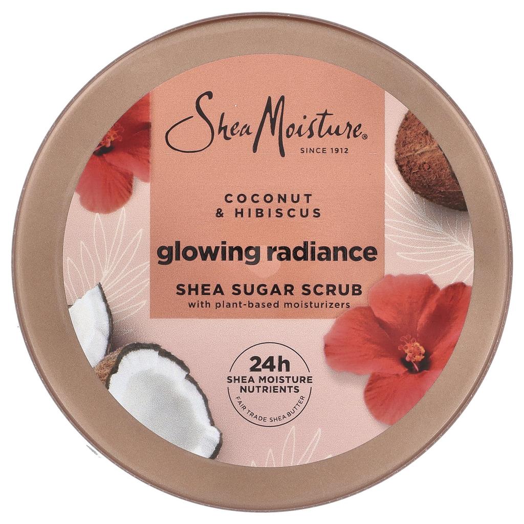 SheaMoisture, Сияющее Сияние, Сахарный Скраб с Маслом Ши, Кокос и Гибискус, 12 унций (340 г)