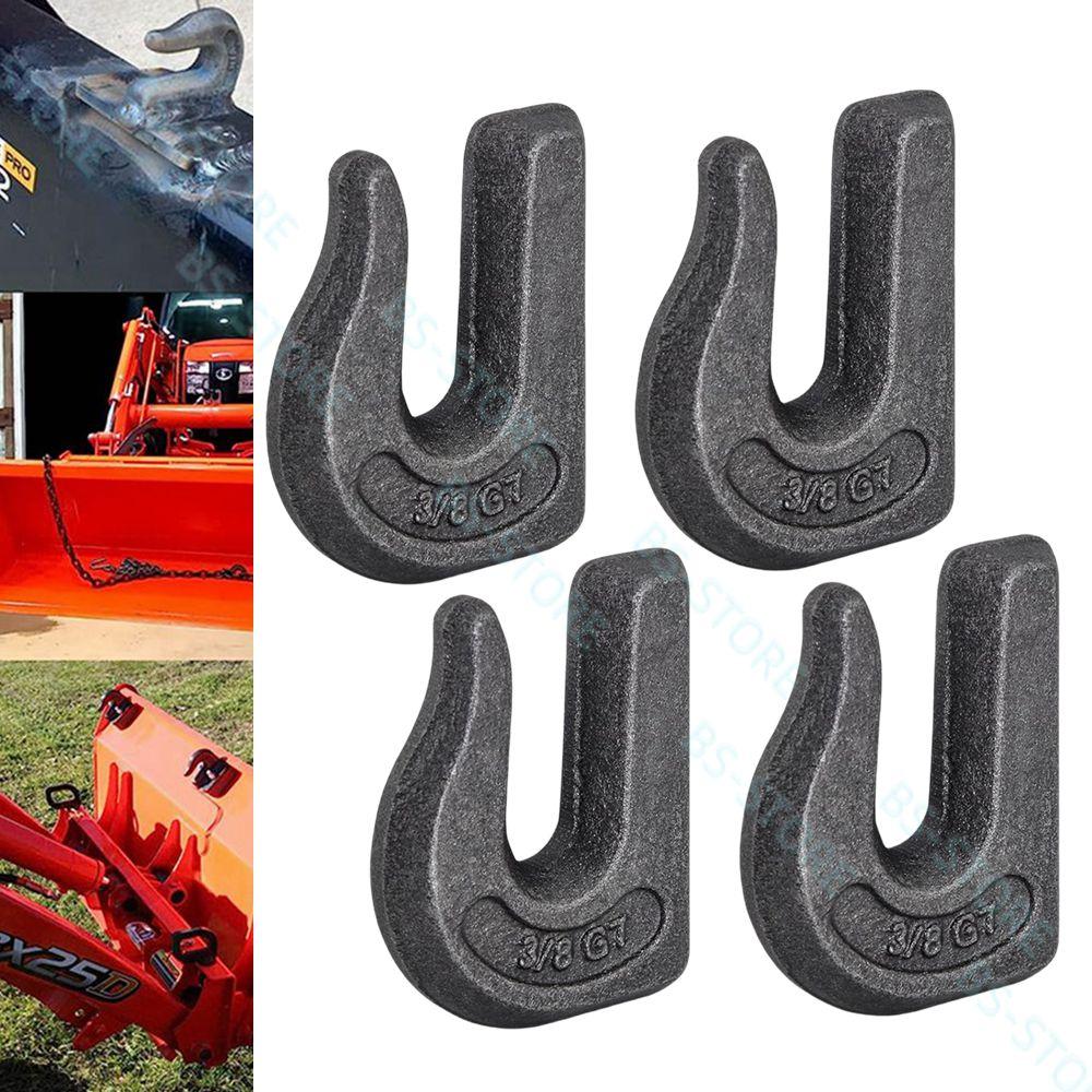 4pcs Grab Chain Hook 3/8-in Heavy Duty Tow Hook G70 Forged Steel Tractor Hook Weldable for Car, Truck,SUV, RV,UTV,Tractors