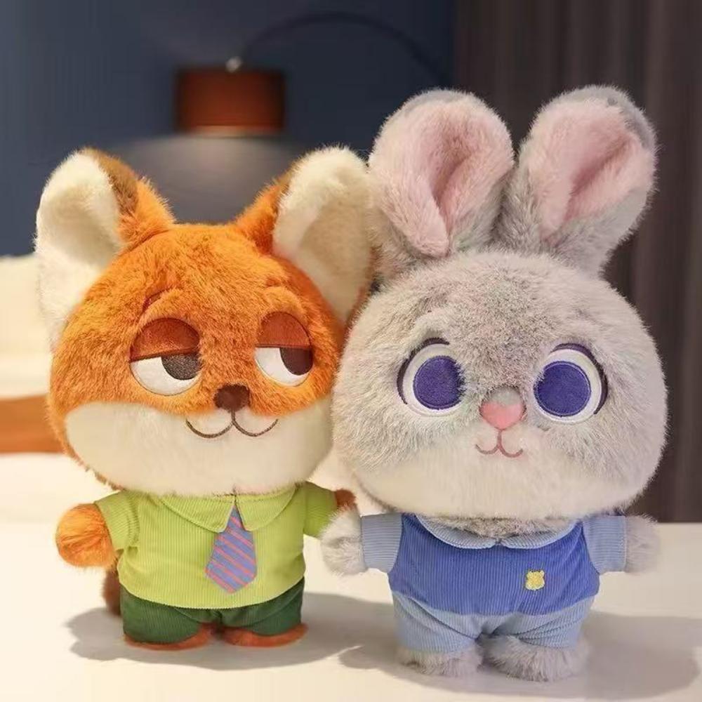 Disney Зверополис Мягкая Плюшевая Кукла Джуди Лиса Ник Плюшевая Игрушка Подарок Лиса Ник Кролик Плюшевая Кукла Q Версия Подарок на День Рождения