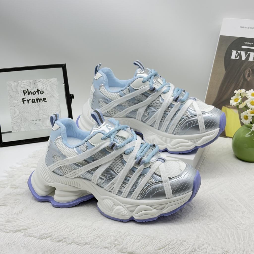 Платформенные кроссовки «папины кроссовки» женские 2025 лето новые тонкая сетка дышащие легкие с небольшой высотой повседневные спортивные туфли