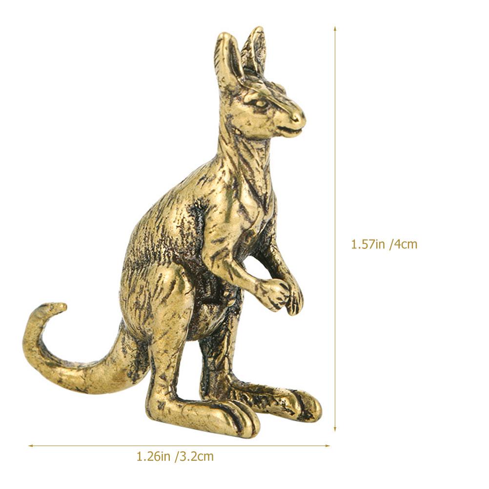 Маленькая статуэтка кенгуру, латунный орнамент, золотой декор, креативная настольная скульптура, винтажные игрушки