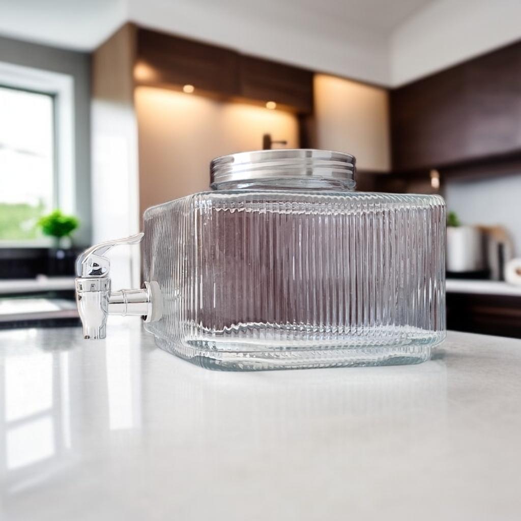 Jar With Tap For The Refrigerator 3 L Glass Jar With Tap For Water Lemonade
