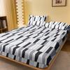 1 Simple Modern Geometry Printed Matte Fitted Sheet, Bedroom Printed Bed Cover, Bedding (Excluding Pillowcases)