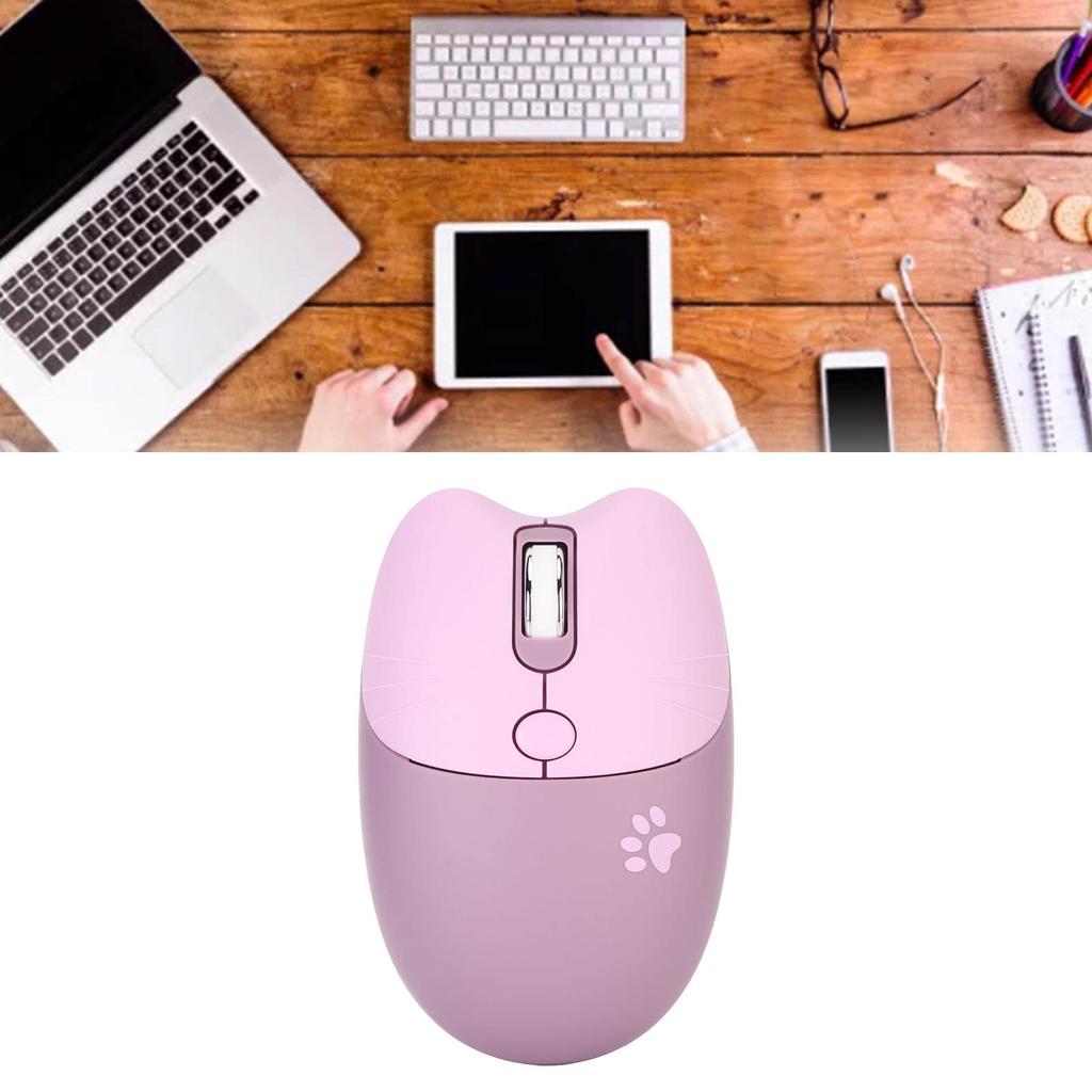 Cute Cat Wireless Wireless Silent Mouse with DPI Portable Cute Shape Wireless Mouse with USB Receiver for and Laptops Mouse, 2.4GHz 3-Level