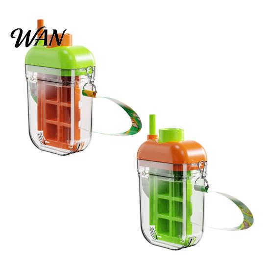 Ice Mold 2-in-1 Cube Maker & Water Bottle with Straw, Press-Release Silicone Easy Release Tray for Freezer, Leak-Proof Portable Cup Gym Travel,