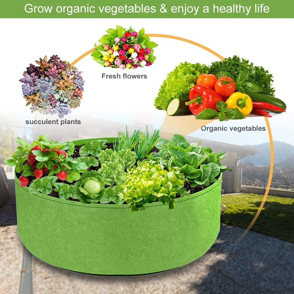 10/30/40/50/100 Gallons Fabric Garden Raised Bed Round Planting Container Grow Bags Fabric Planter Pot For Plants Nursery Pot