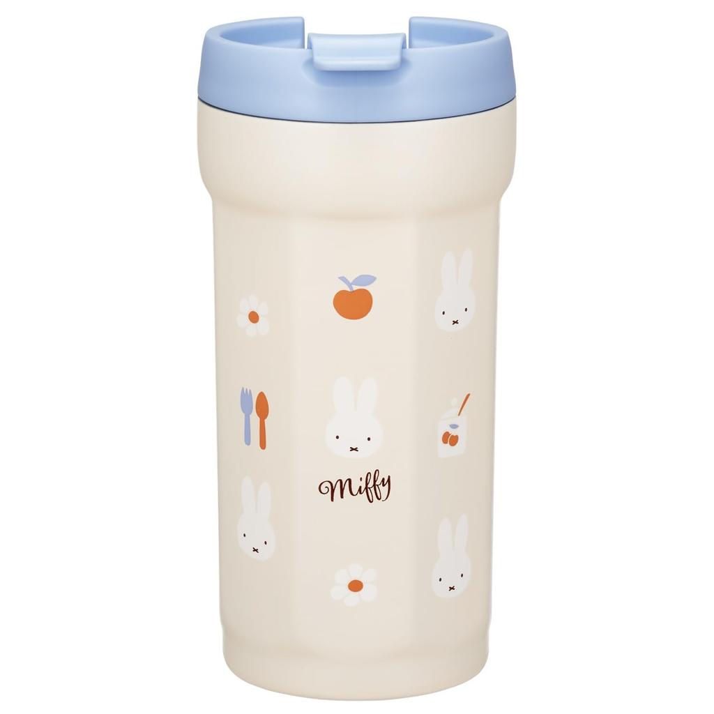 Skater Octagonal Stainless Steel Tumbler with Lid 350ml Warm/Cold Vacuum Insulated Flap Lock Miffy SMVO4-A