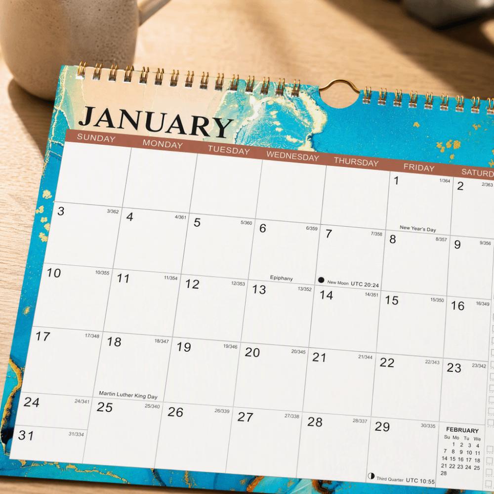 July.2027- Jun. 2028 English Calendar Holidays Marked Planner Calendar Wall Calendar Office