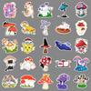 50 Cat Mushroom Graffiti Stickers Personalized Cartoon Animals and Plants Decorative Mobile Phone Case Water Cup Creative Stickers