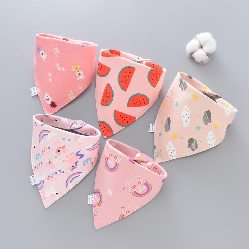Baby Bibs 5 Pack Baby Bandana Drool Bibs Cotton for Unisex Boys Girls Babador Feeding Smock Infant Burp Cloth Baby Saliva Towel