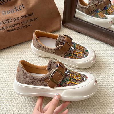 Туфли-лоферы Happy Mary женские 2025 весна новые на толстой подошве, однопедальные, нескользящие, модные, универсальные, повседневные одинарные туфли женские