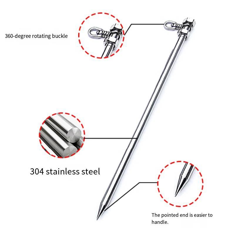 Stainless Steel Dog Tie-Out Stake With 3m Or 5m Dual-End Tether Lead Outdoor Pet Training Secure Restraint