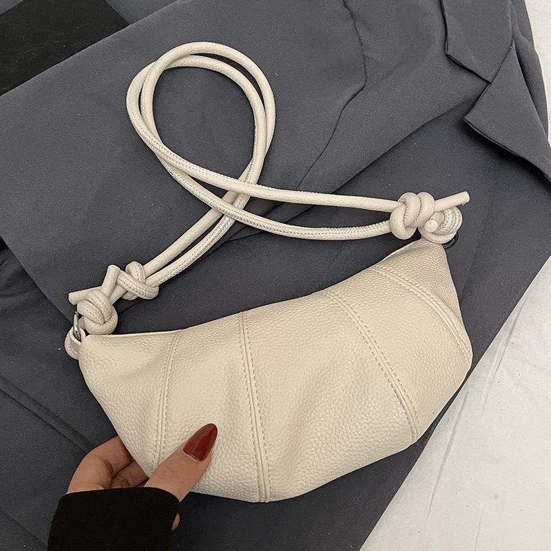 Spring and summer trend niche design simple croissant temperament versatile high-grade texture lychee pattern shoulder crossbody women's bag