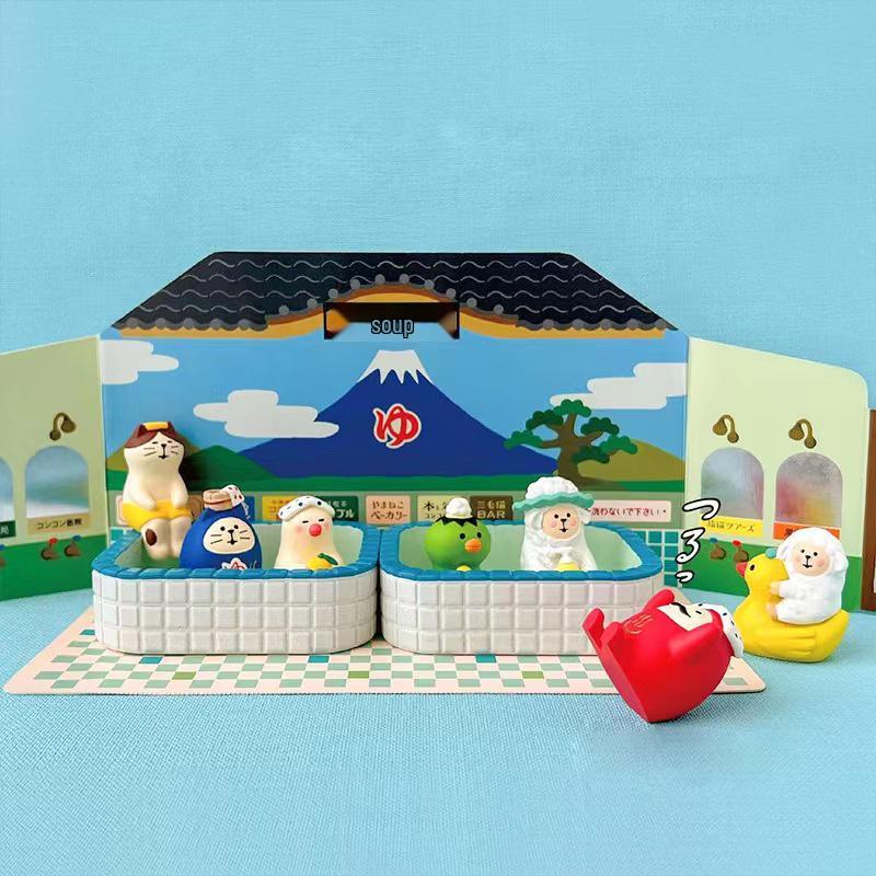 ZAKKA Модный Японский Кошачий Банный Домик Ванночка для Ног Слепой Ящик DIY Декорация Сцены из Смолы.