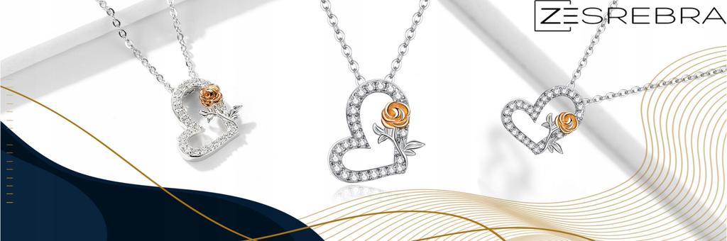 Chain Pr 925 With A Heart And A Rose