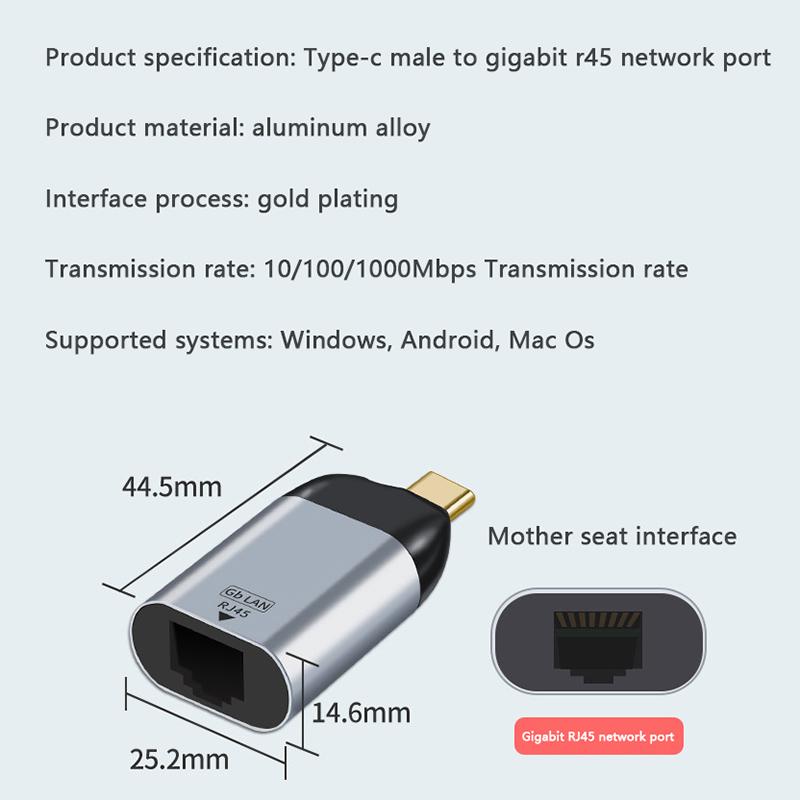 Usb C To Dp/Mini Dp/Vga/Rj45/-совместимый адаптер Usb Type C 8K/4K/1080P Video 1000Mbps Lan Ethernet Converter для Macbook