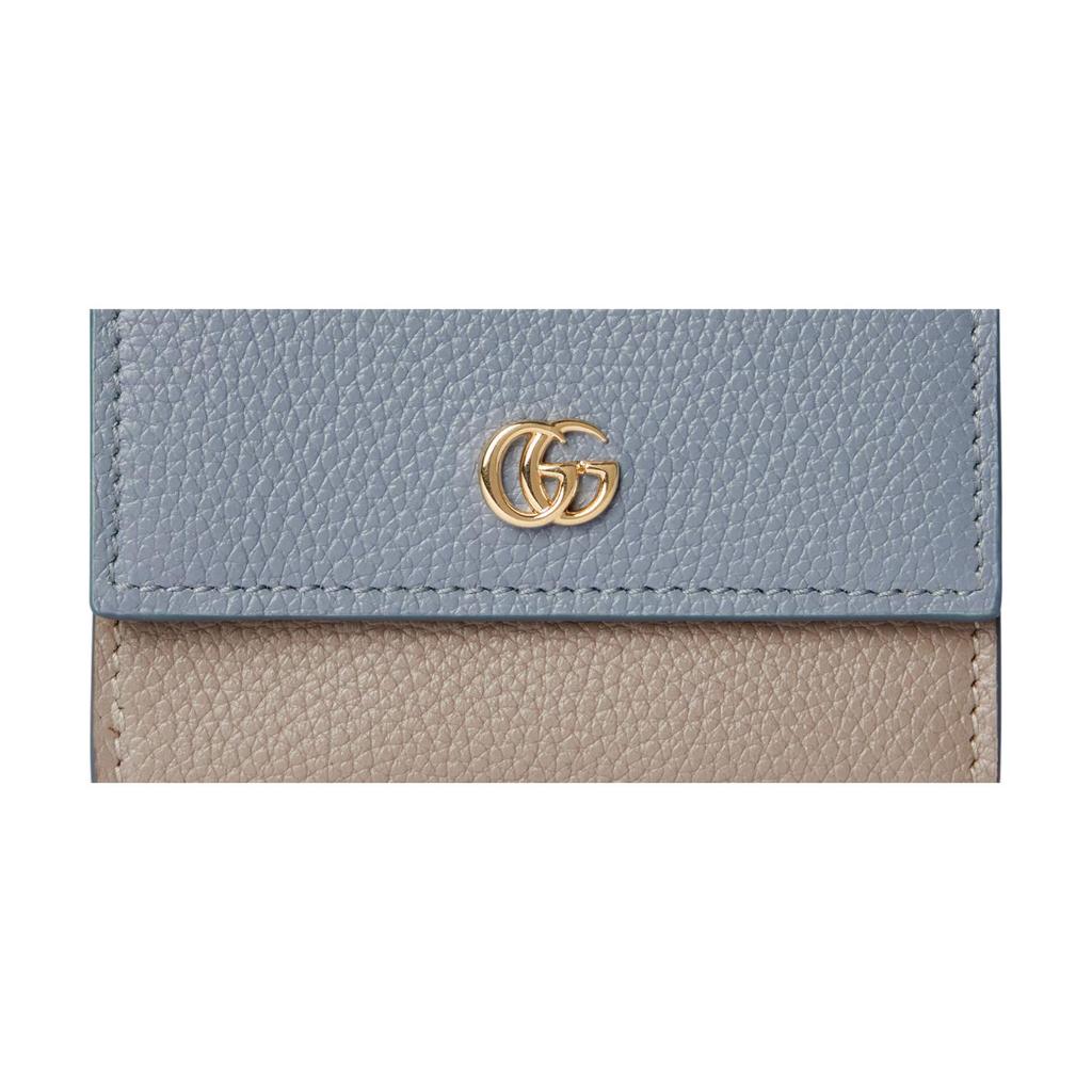 Gucci GG Marmont Mini Leather Wallet With Gold Hardware Women wallet Light-Blue Beige 837957-AAE5F-1642