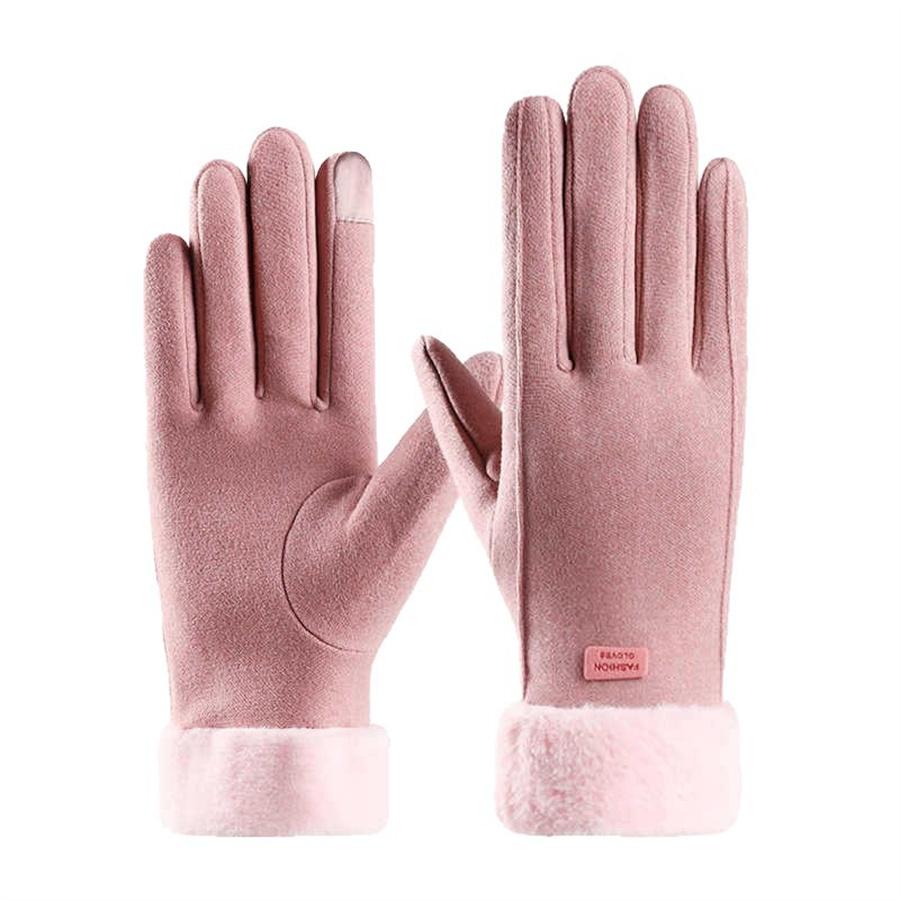Women's Winter Warm Gloves Faux Fur Cuff Touchscreen