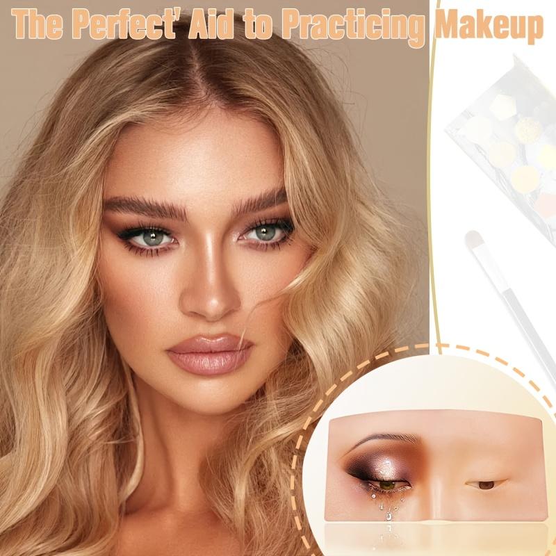 Half-Face for Makeup Practice Palette, 5D Facial for Makeup Training Mat, Reusable Tattoo Skin Pad, Designed for Beginners