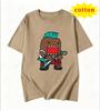 Japanese Retro Domo Tamajun Cartoon Print Short Sleeve Tshirt Unisex Loose Round Neck Pure Cotton Casual Versatile Top