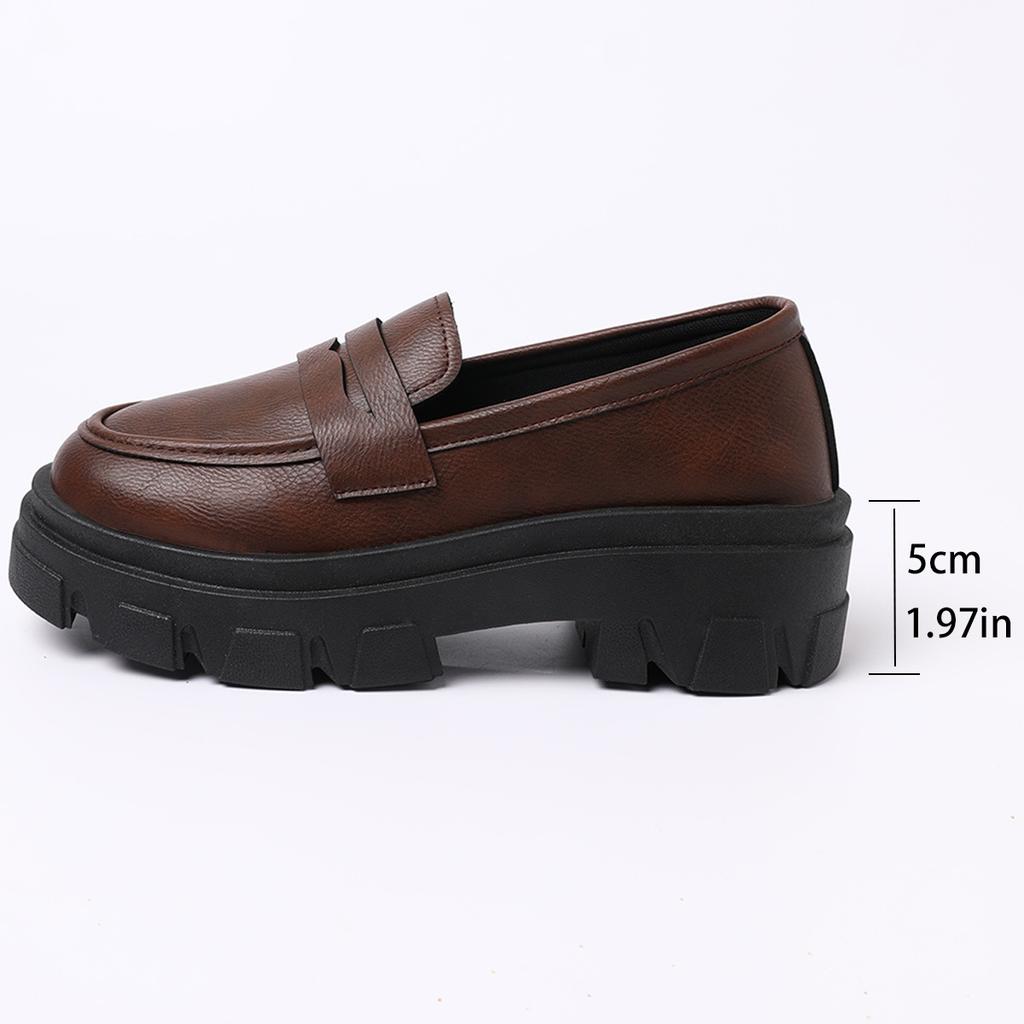 Толстая подошва 2024 года, осень, новый британский стиль, универсальная ретро-модная женская обувь, большой размер, одинарные туфли на подошве маффин