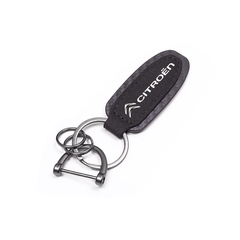 JOFT7 Carbon Fiber Keychain Gift Car Key Pendant Keyring For Citroen C5X e-C4 X e-C3 C4 C3 C5 Berlingo C-Elysee C-Crosser C1 C6 C2