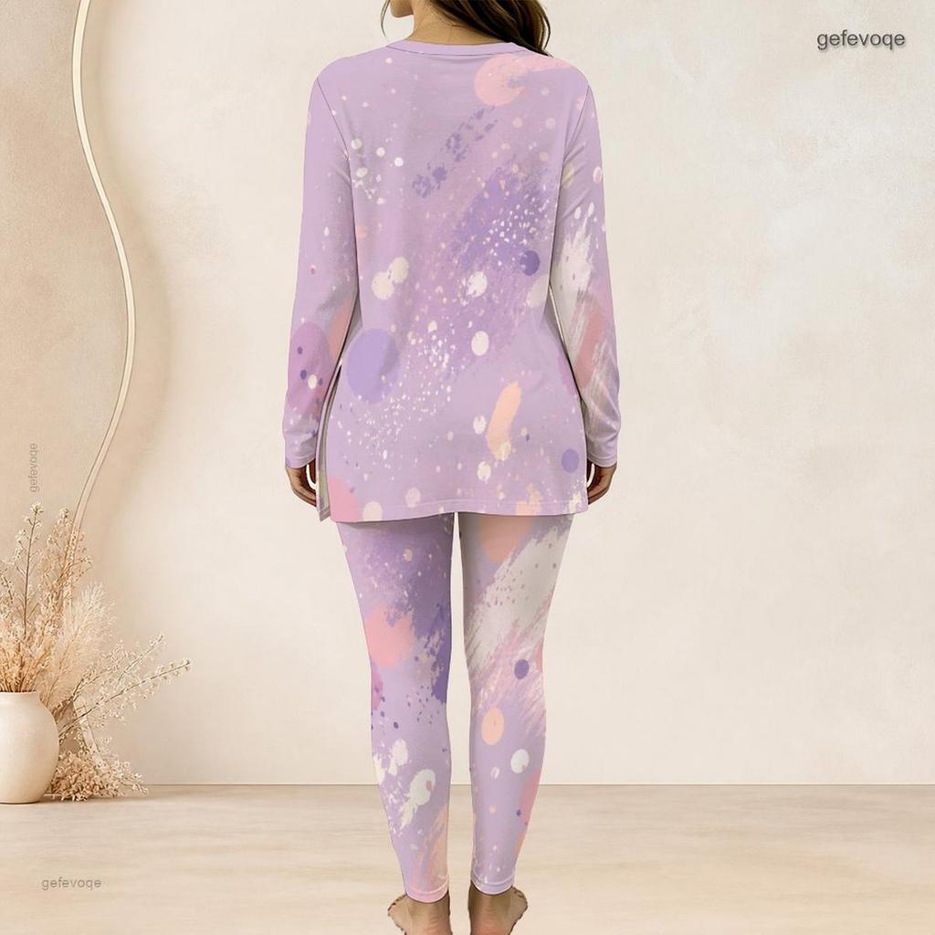 Women Plus Size Black Green Gold Printed Half Zip Long Sleeve Longline Top And Pants Two Piece Set