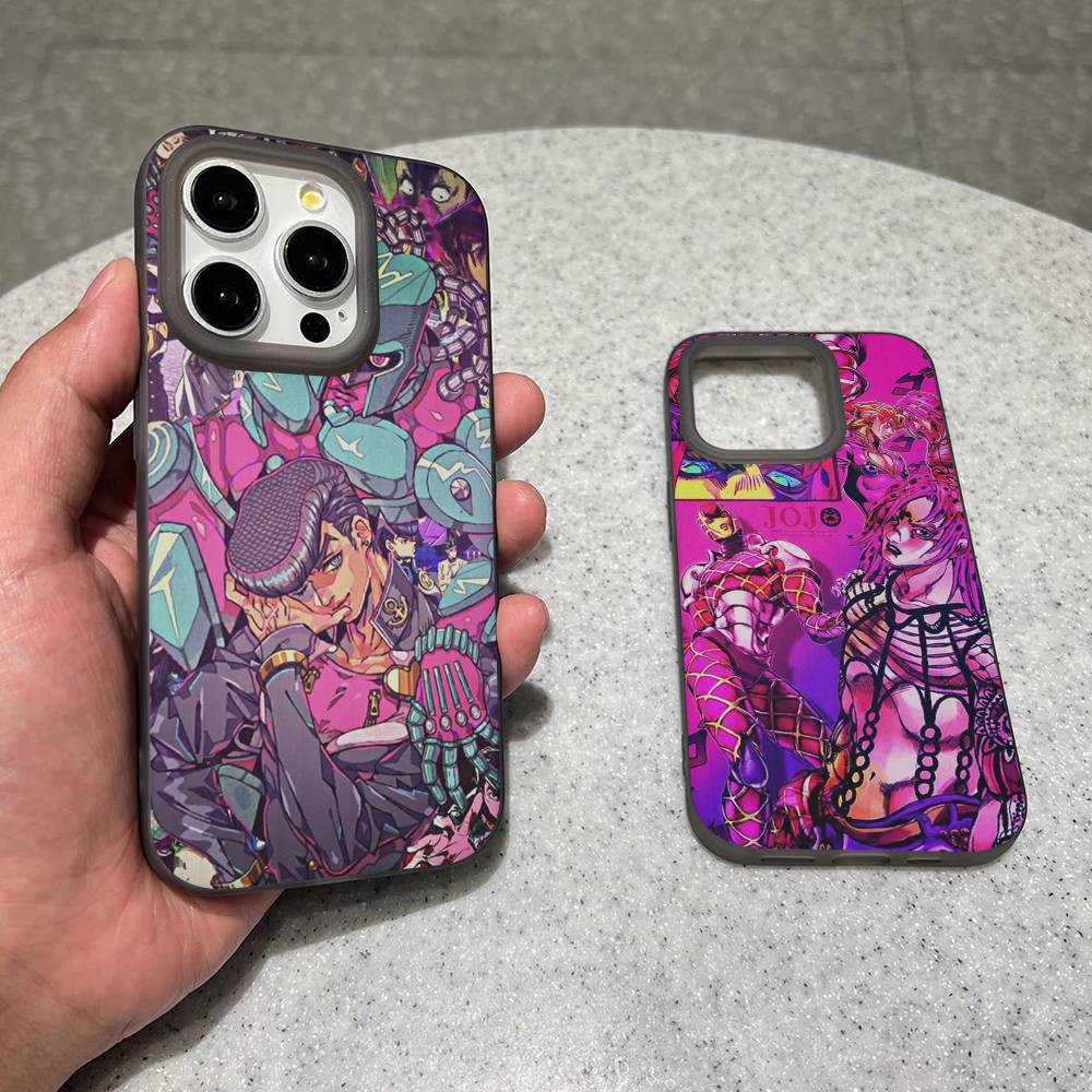Anime Jojo Bizarre Adventure For IPhone 17 16 15 11 12 13 14 Pro Max Plus Pro Corrugated Translucent Back Phone Cover
