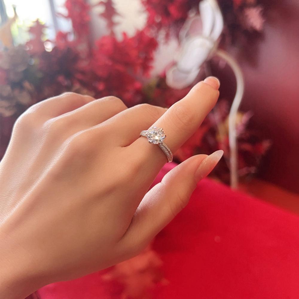 Vinregem 100% Стерлинговое Серебро 925 пробы, сверкающее круглой огранки, 8 мм, 2CT, 3EX VVS1, цвет D, настоящий муассанит с бриллиантами, женское кольцо, свадебное обручальное ювелирное изделие