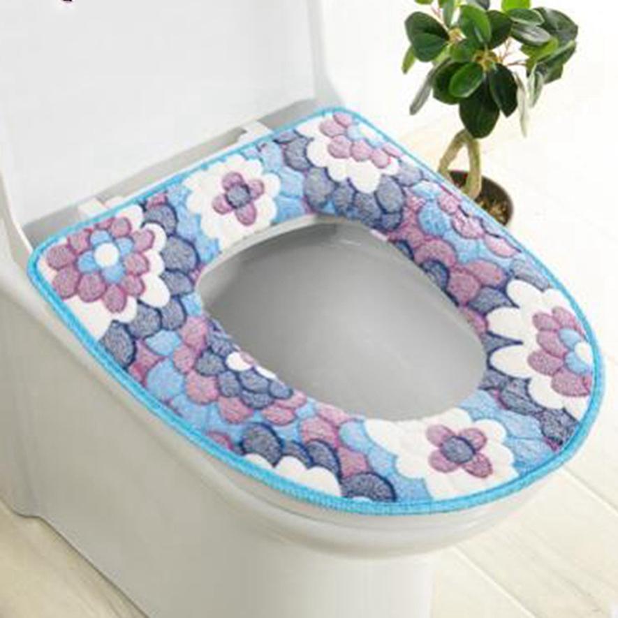 Водонепроницаемая универсальная бархатная подушка для унитаза с большим цветком, коралловая подушка на липучке, бытовое сиденье для унитаза