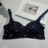 Cute cat small breasts slightly gathered underwear for women without steel rims, girl student anti-sagging thin breathable comfortable bra