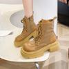Fashion Women Ankle Boots Autumn Winter Platform Shoes for Women Boots British Style Thick Sole Increase Height Casual Boots Women Shoes