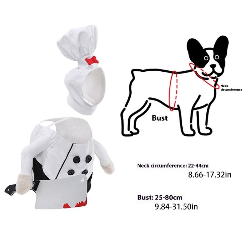 Креативный костюм питомца для косплея повара с ножом и поварским колпаком, забавный наряд повара для собак и кошек, для повседневной носки, для Хэллоуина