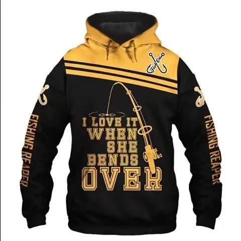 Men's and women's same 3D digital printing hooded sweater Fishing Luya lover pattern outdoor sports sweater