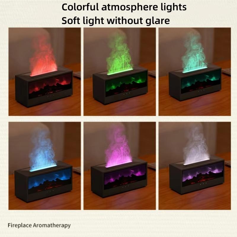 Увлажнитель воздуха Creative Fireplace Air Humidifier с функцией автоматического отключения, безводный, с ароматом эфирного масла, светодиодной подсветкой и пультом дистанционного управления для подарка на дом