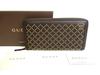 Подлинный кошелек GG Diamante Spike из темно-коричневой кожи с круглой молнией #9841, восстановленный