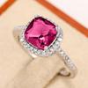Retro Temperamental Tanzanite Red Square Queen Ring - Fashionable Simple Index Finger Design