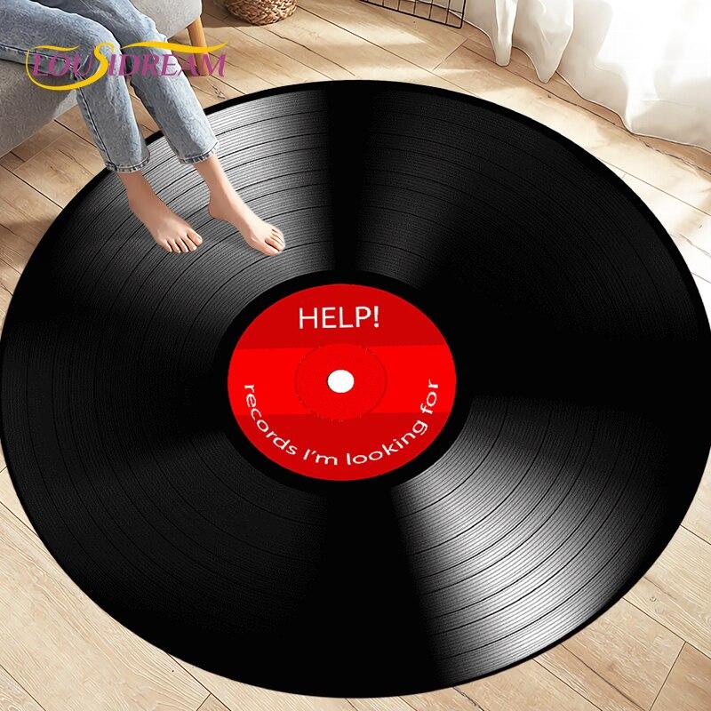 Виниловая пластинка с классической музыкой, круглый ковер, ковры для украшения стула в гостиной, мягкий нескользящий напольный коврик для детских игр