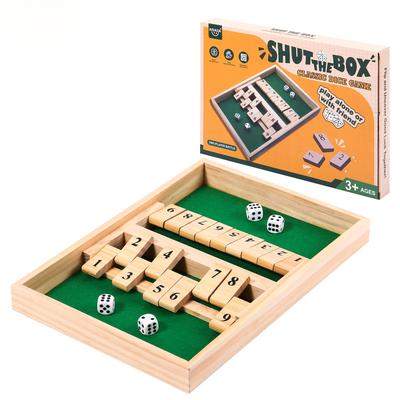 AIUAZA Shutbox Кости Деревянная Настольная Игра 2 Игрока Соревновательная Традиционная Семейная Настольная Веселая Математическая Игра для Праздников Игра, Игра, Бар, Путешествия, Игра, (Боевой