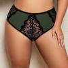 Women Sexy Lace Plus Size Panties French Fashion Comfortable Breathable Middle Waist Brief 0Xl-5Xl - 090