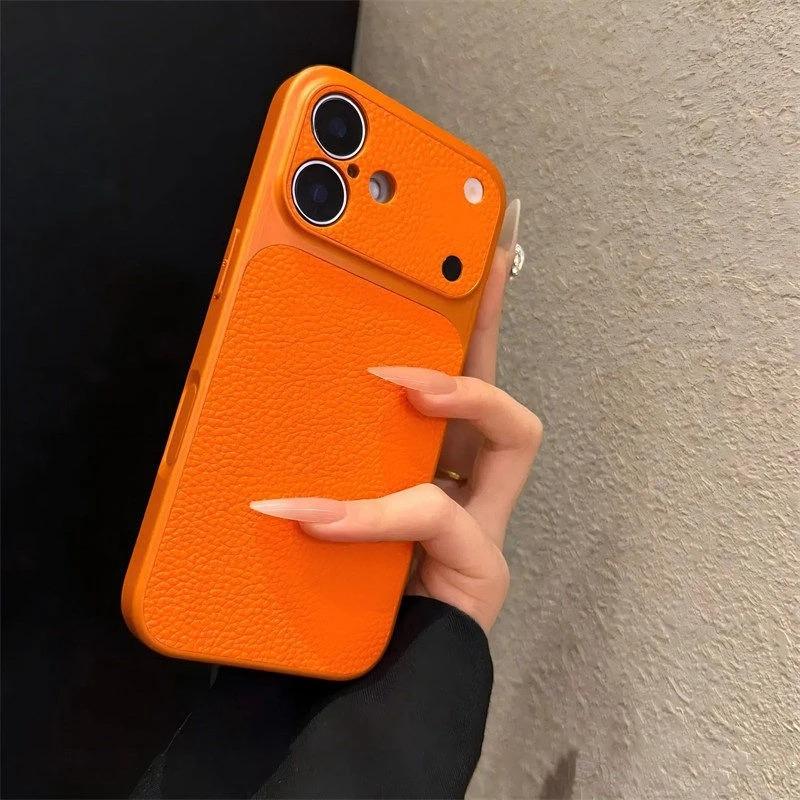 Премиальный защитный чехол с текстурой кожи для iPhone 17 Pro Max, полностью закрывающий корпус и защиту камеры